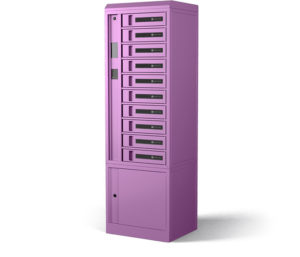 TechGuard Connect Charging Locker in Orchid color, side view