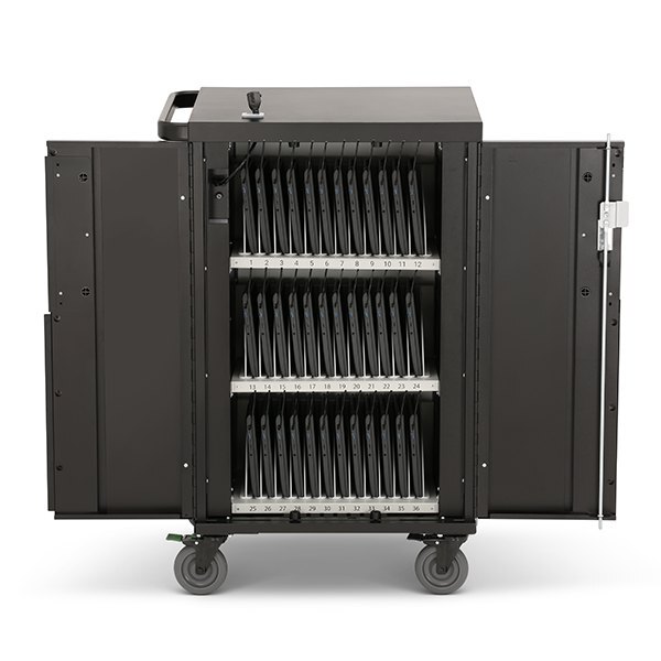 Bretford Core X cart pre wired black pumice Open With Devices