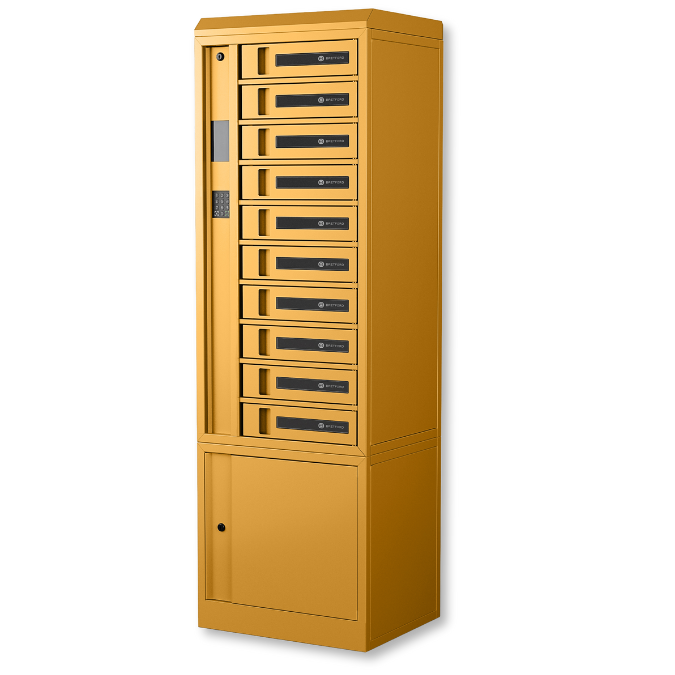 Bretford Techguard connect charging locker mustard side