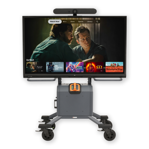 bretford cordless explorer display cart storm blue front