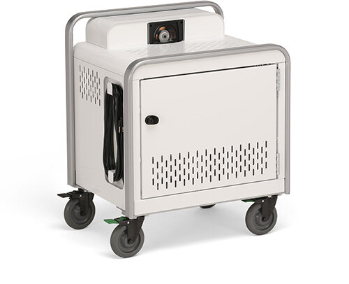 bretford provision projector cart arctic white left side