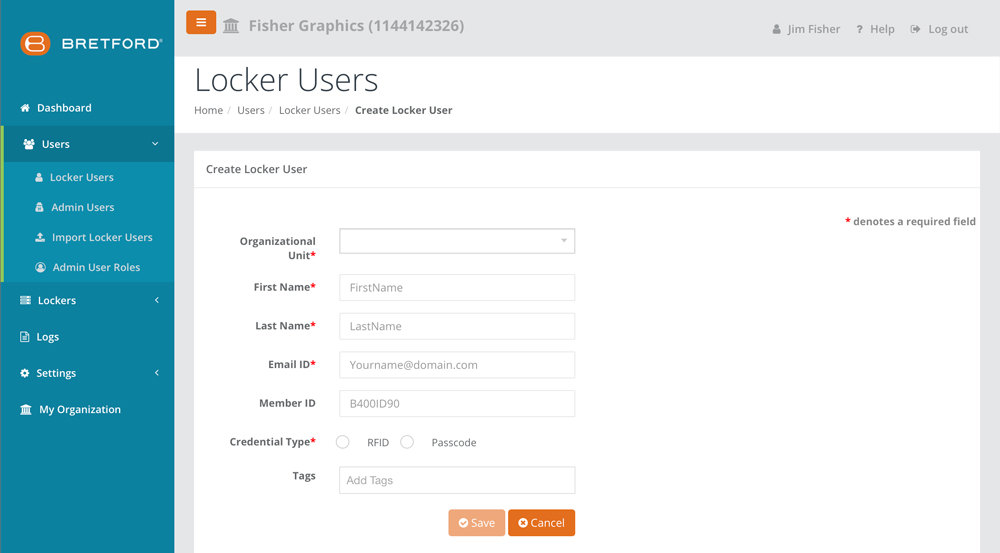 users create locker user